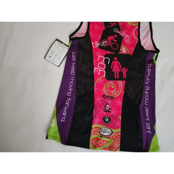Zoca Women's High Performance Running Cycling Sprint TRI Top Pink Sz Medium NWT - Picture 4 of 7
